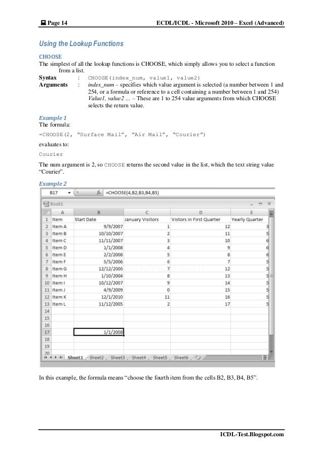 ECDL / ICDL Advanced Excel 2010 - Tutorial. A high level certificati…