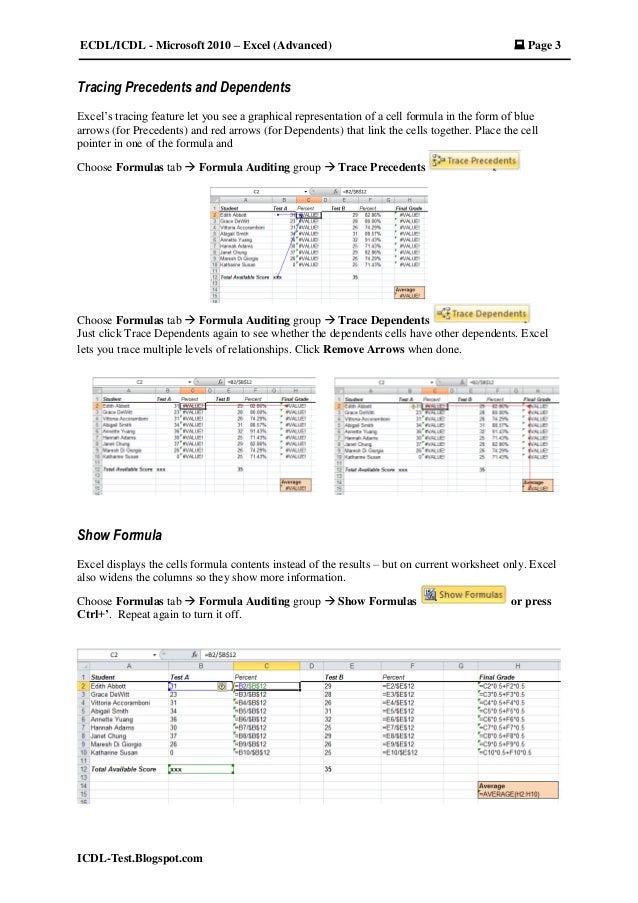 ECDL / ICDL Advanced Excel 2010 - Tutorial. A high level certificati…