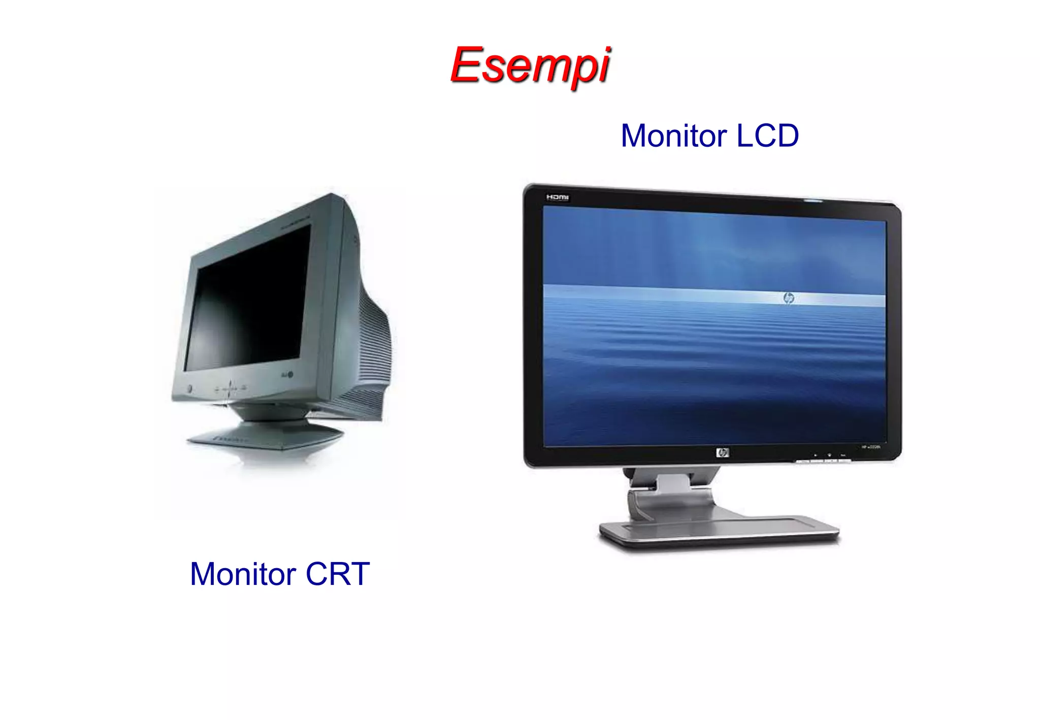 Monitor CRT
Monitor LCD
Esempi
 