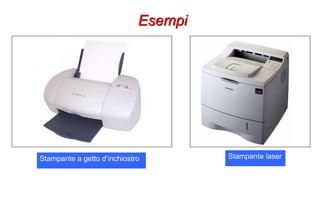 Esempi
Stampante a getto d’inchiostro Stampante laser
 