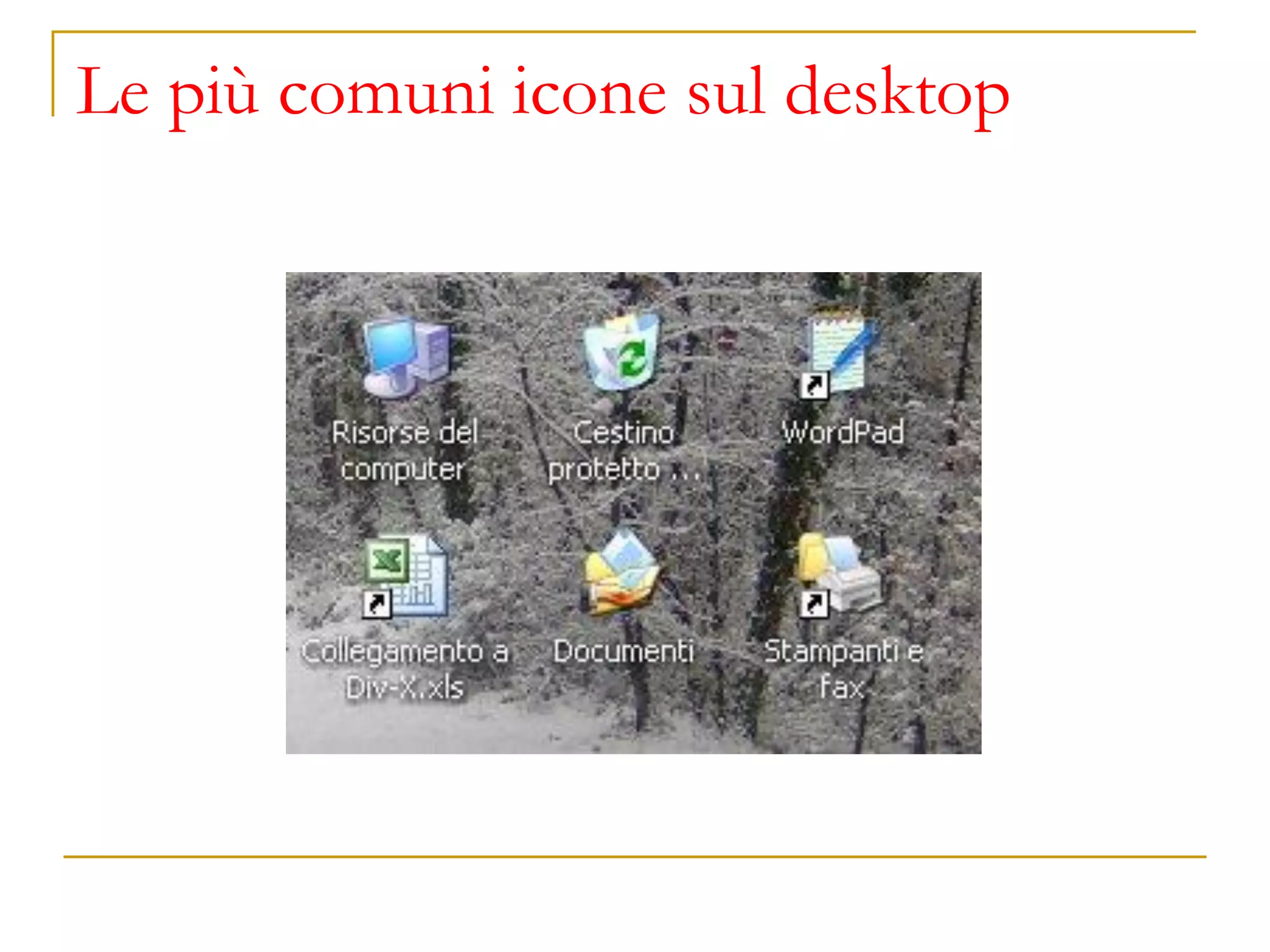 Le più comuni icone sul desktop
 