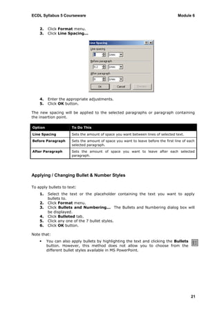 Ecdl v5 module 6 print | PDF