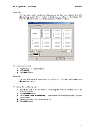Ecdl v5 module 6 print | PDF