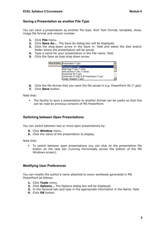 Ecdl v5 module 6 print | PDF