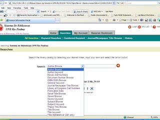 Horizon, interfase del catálogo en línea 