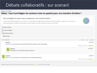 Débats collaboratifs : sur scenarii
 