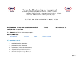 Ece btech 1st year syllabus basic electrical engineering | PDF