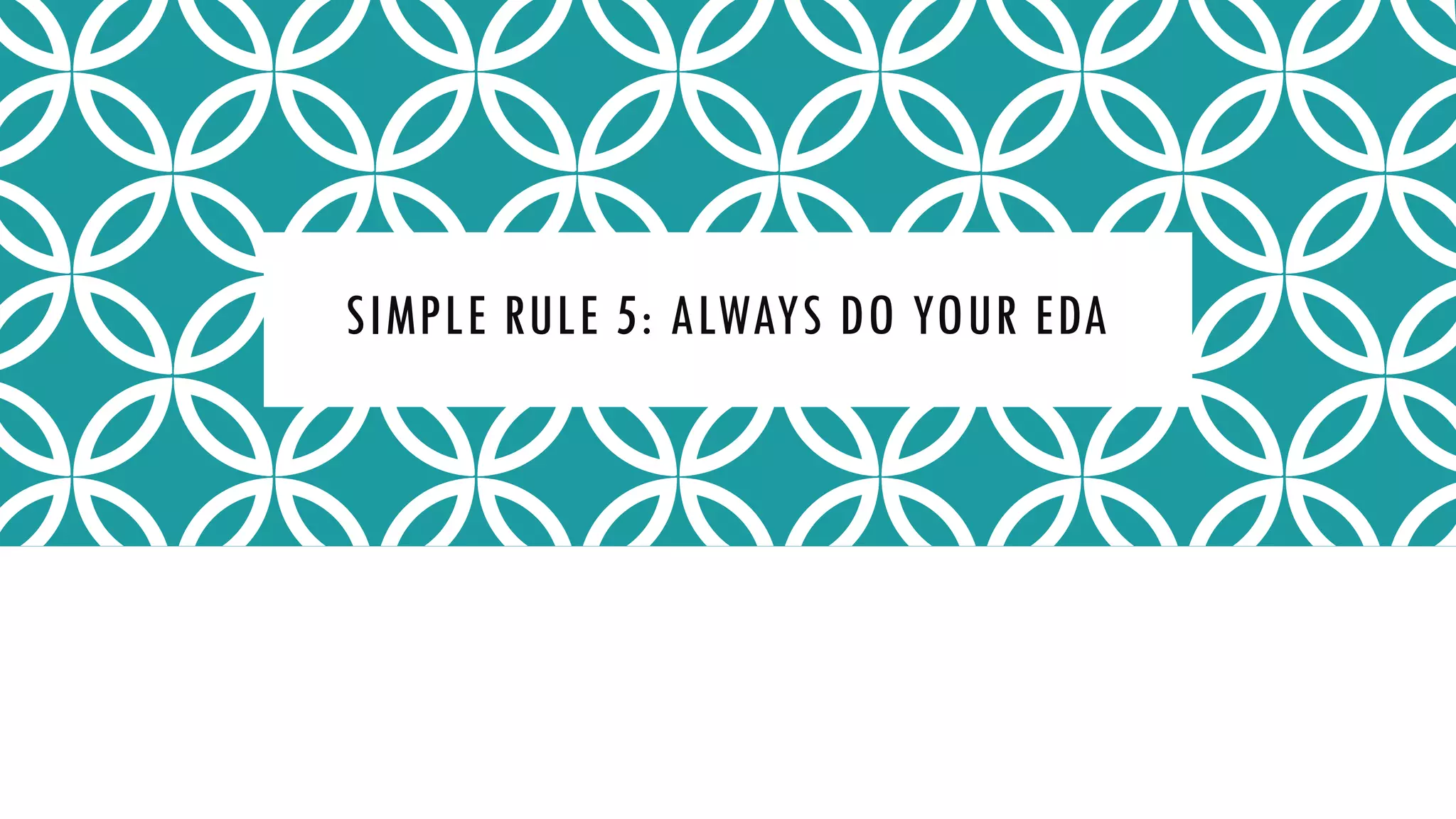 SIMPLE RULE 5: ALWAYS DO YOUR EDA
 