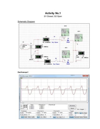 Activity No.1
S1 Closed, S2 Open
Schematic Diagram
Oscilloscope1
 