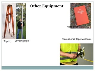 Professional Tape Measure
Field Book
Other Equipment
Tripod Leveling Rod
 