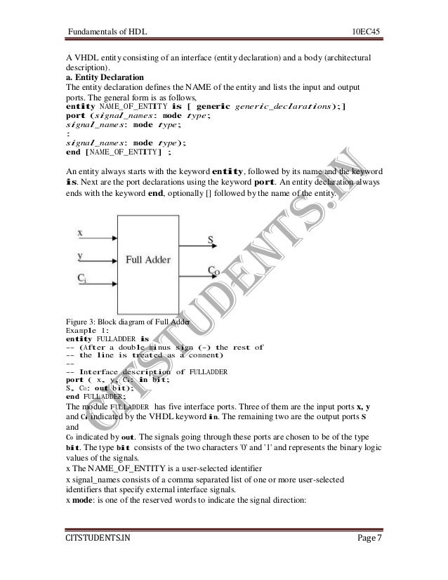 ece iv fundamentals of hdl 10 ec45 notes ece full form