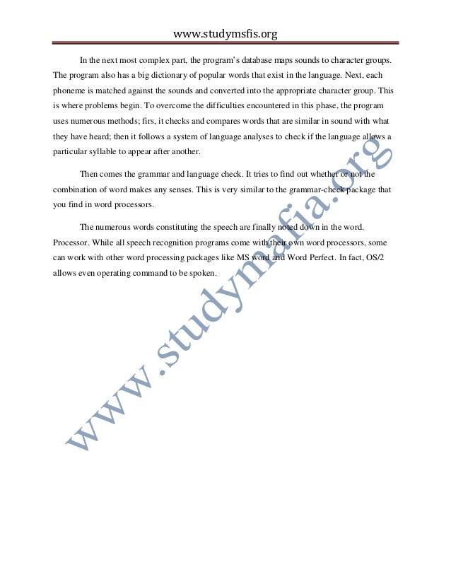 ece speech recognition report other words for report