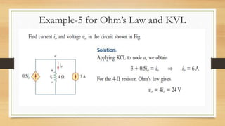Example-5 for Ohm’s Law and KVL
 