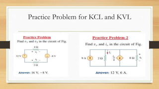 Practice Problem for KCL and KVL
 
