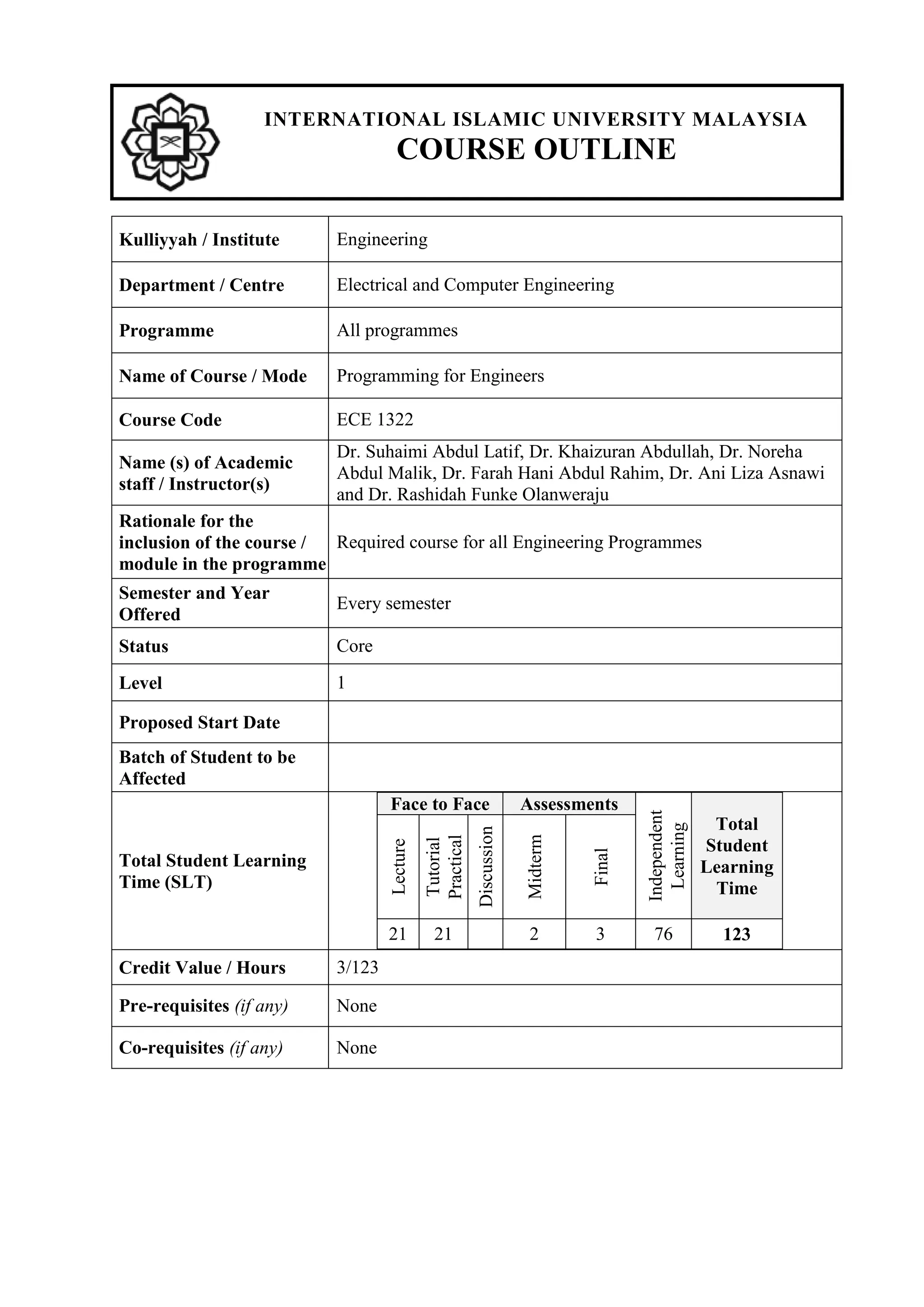 Ece 1322 programming_for_engineers_s1_201213(1) | PDF