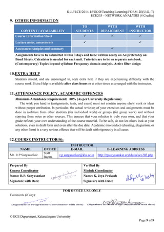Ece Form ECE203 Course Information | PDF