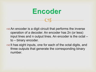 Octal to binary encoder | PPT