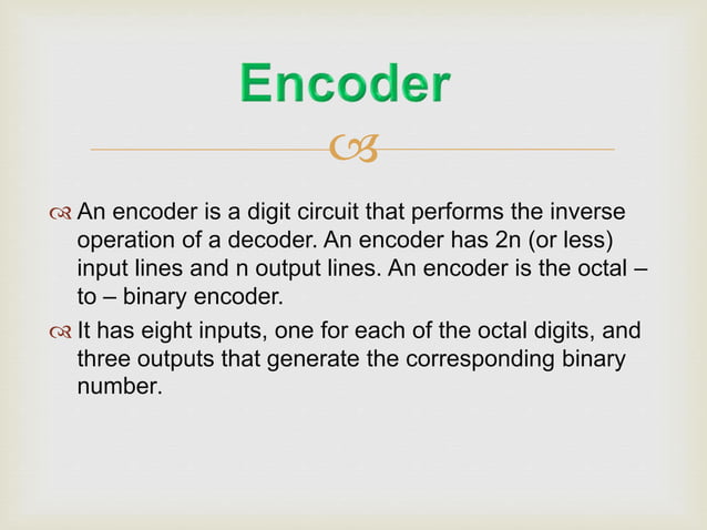 Octal to binary encoder | PPT