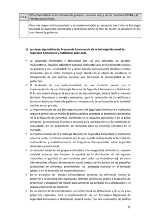 ENSAN Estrategia Nacional de Seguridad Alimentaria y Nutricional | PDF
