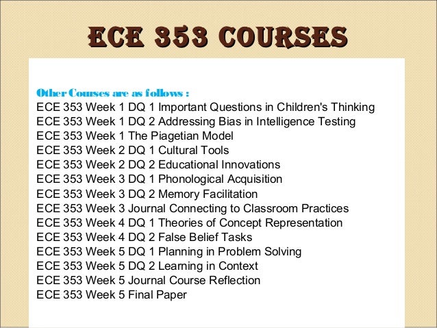 What is early child development coursework picture