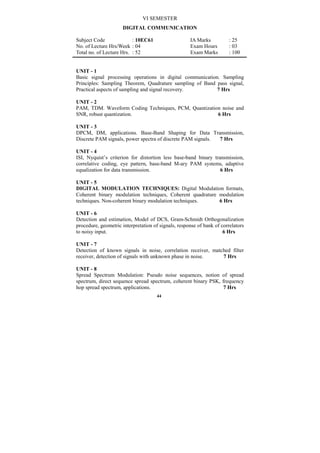 3rd to 8th semester Electronics and Communication Engineering (2010 ...