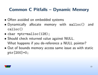 Introduction to embedded systems: C programming review for embedded ...
