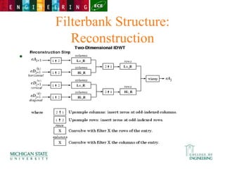 Filterbank Structure:
Reconstruction
•
 