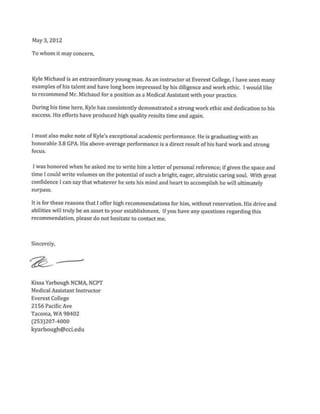 Instructors letter | PDF