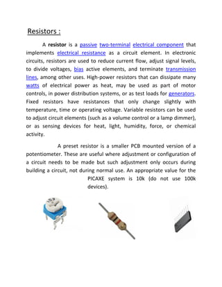 Engine Control Units Resistor Alcohol sensing alert with engine locking project | PDF