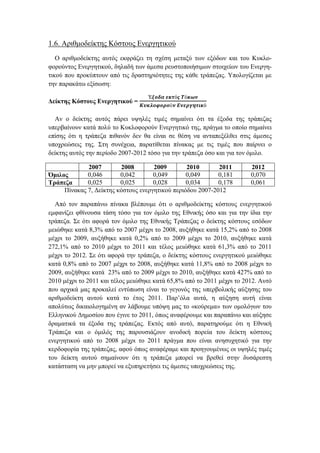 1.6. Αριθμοδείκτης Κόστους Ενεργητικού
Ο αριθμοδείκτης αυτός εκφράζει τη σχέση μεταξύ των εξόδων και του Κυκλο-
φορούντος Ενεργητικού, δηλαδή των άμεσα ρευστοποιήσιμων στοιχείων του Ενεργη-
τικού που προκύπτουν από τις δραστηριότητες της κάθε τράπεζας. Υπολογίζεται με
την παρακάτω εξίσωση:
Δείκτης Κόστους Ενεργητικού =
Έ𝝃𝝄𝜹𝜶 𝜺𝜿𝝉ό𝝇 𝜯ό𝜿𝝎𝝂
𝜥𝝊𝜿𝝀𝝄𝝋𝝄𝝆𝝄ύ𝝂 𝜠𝝂𝜺𝝆𝜸𝜼𝝉𝜾𝜿ό
Αν ο δείκτης αυτός πάρει υψηλές τιμές σημαίνει ότι τα έξοδα της τράπεζας
υπερβαίνουν κατά πολύ το Κυκλοφορούν Ενεργητικό της, πράγμα το οποίο σημαίνει
επίσης ότι η τράπεζα πιθανόν δεν θα είναι σε θέση να ανταπεξέλθει στις άμεσες
υποχρεώσεις της. Στη συνέχεια, παρατίθεται πίνακας με τις τιμές που παίρνει ο
δείκτης αυτός την περίοδο 2007-2012 τόσο για την τράπεζα όσο και για τον όμιλο.
2007 2008 2009 2010 2011 2012
Όμιλος 0,046 0,042 0,049 0,049 0,181 0,070
Τράπεζα 0,025 0,025 0,028 0,034 0,178 0,061
Πίνακας 7, Δείκτης κόστους ενεργητικού περιόδου 2007-2012
Από τον παραπάνω πίνακα βλέπουμε ότι ο αριθμοδείκτης κόστους ενεργητικού
εμφανίζει φθίνουσα τάση τόσο για τον όμιλο της Εθνικής όσο και για την ίδια την
τράπεζα. Σε ότι αφορά τον όμιλο της Εθνικής Τράπεζας ο δείκτης κόστους εσόδων
μειώθηκε κατά 8,3% από το 2007 μέχρι το 2008, αυξήθηκε κατά 15,2% από το 2008
μέχρι το 2009, αυξήθηκε κατά 0,2% από το 2009 μέχρι το 2010, αυξήθηκε κατά
272,1% από το 2010 μέχρι το 2011 και τέλος μειώθηκε κατά 61,3% από το 2011
μέχρι το 2012. Σε ότι αφορά την τράπεζα, ο δείκτης κόστους ενεργητικού μειώθηκε
κατά 0,8% από το 2007 μέχρι το 2008, αυξήθηκε κατά 11,8% από το 2008 μέχρι το
2009, αυξήθηκε κατά 23% από το 2009 μέχρι το 2010, αυξήθηκε κατά 427% από το
2010 μέχρι το 2011 και τέλος μειώθηκε κατά 65,8% από το 2011 μέχρι το 2012. Αυτό
που αρχικά μας προκαλεί εντύπωση είναι το γεγονός της υπερβολικής αύξησης του
αριθμοδείκτη αυτού κατά το έτος 2011. Παρ’όλα αυτά, η αύξηση αυτή είναι
απολύτως δικαιολογημένη αν λάβουμε υπόψη μας το «κούρεμα» των ομολόγων του
Ελληνικού Δημοσίου που έγινε το 2011, όπως αναφέρουμε και παραπάνω και αύξησε
δραματικά τα έξοδα της τράπεζας. Εκτός από αυτό, παρατηρούμε ότι η Εθνική
Τράπεζα και ο όμιλός της παρουσιάζουν ανοδική πορεία του δείκτη κόστους
ενεργητικού από το 2008 μέχρι το 2011 πράγμα που είναι ανησυχητικό για την
κερδοφορία της τράπεζας, αφού όπως αναφέραμε και προηγουμένως οι υψηλές τιμές
του δείκτη αυτού σημαίνουν ότι η τράπεζα μπορεί να βρεθεί στην δυσάρεστη
κατάσταση να μην μπορεί να εξυπηρετήσει τις άμεσες υποχρεώσεις της.
 