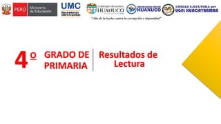 4O GRADO DE
PRIMARIA
Resultados de
Lectura
 
