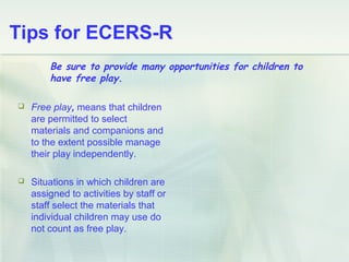 ECERS-R Factors and Subscales
