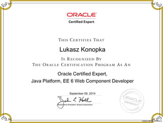 Oracle Certified Expert, Java Platform, EE 6 Web Component Developer | PDF
