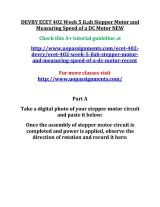 ECET 402 Entire Course NEW | PDF