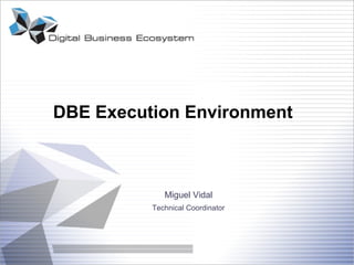 DBE Execution Environment
Miguel Vidal
Technical Coordinator
 
