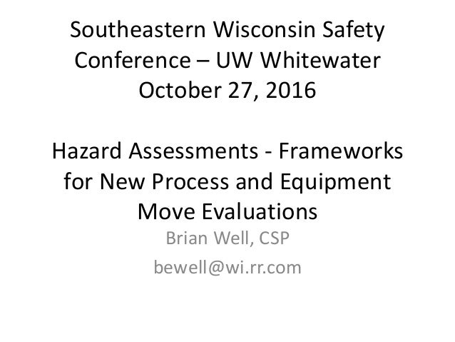 new process and equipment hazard assessment examples of hazard assessment