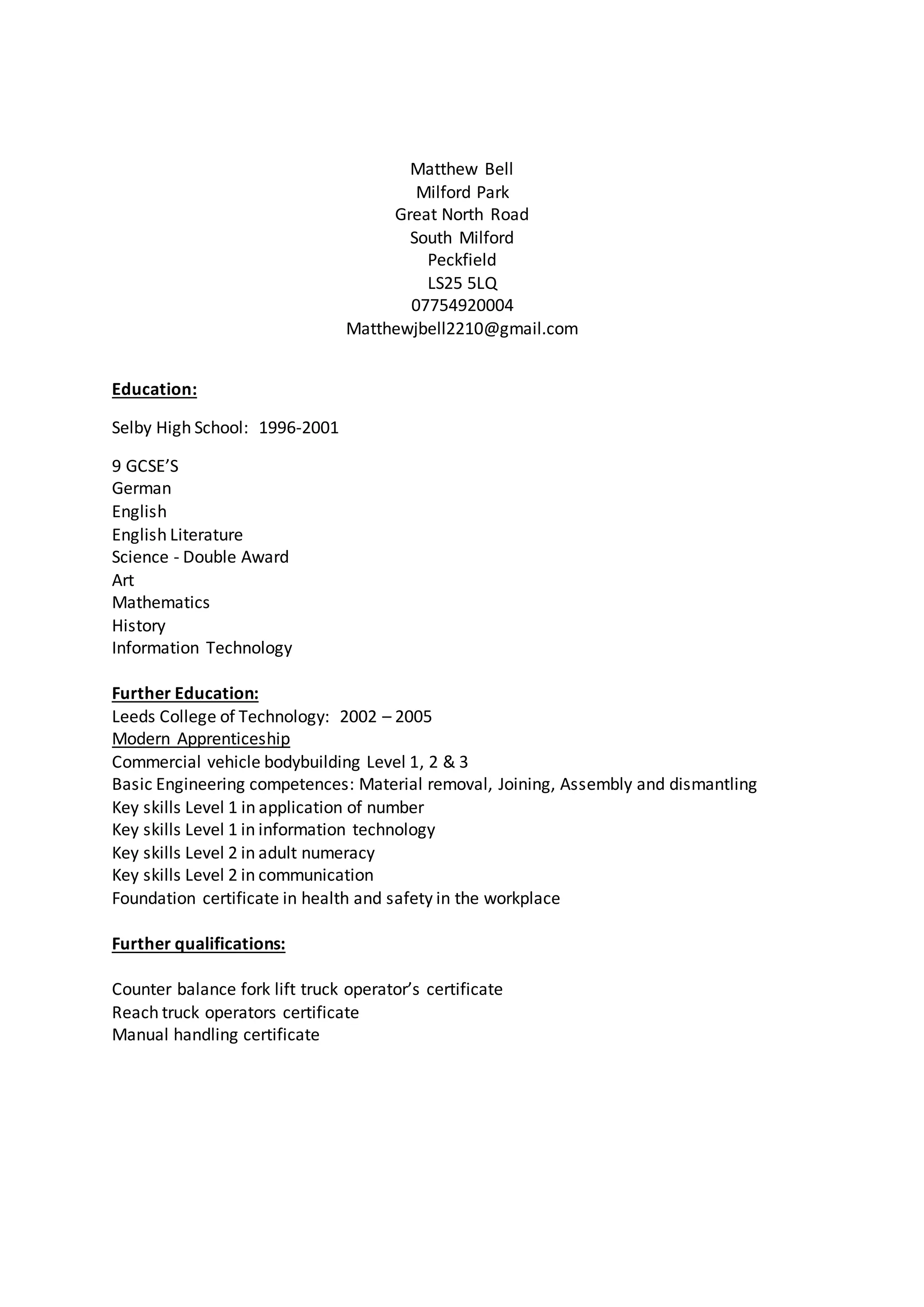 Matthew Bell Cv PDF matthew-bell-cv-pdf