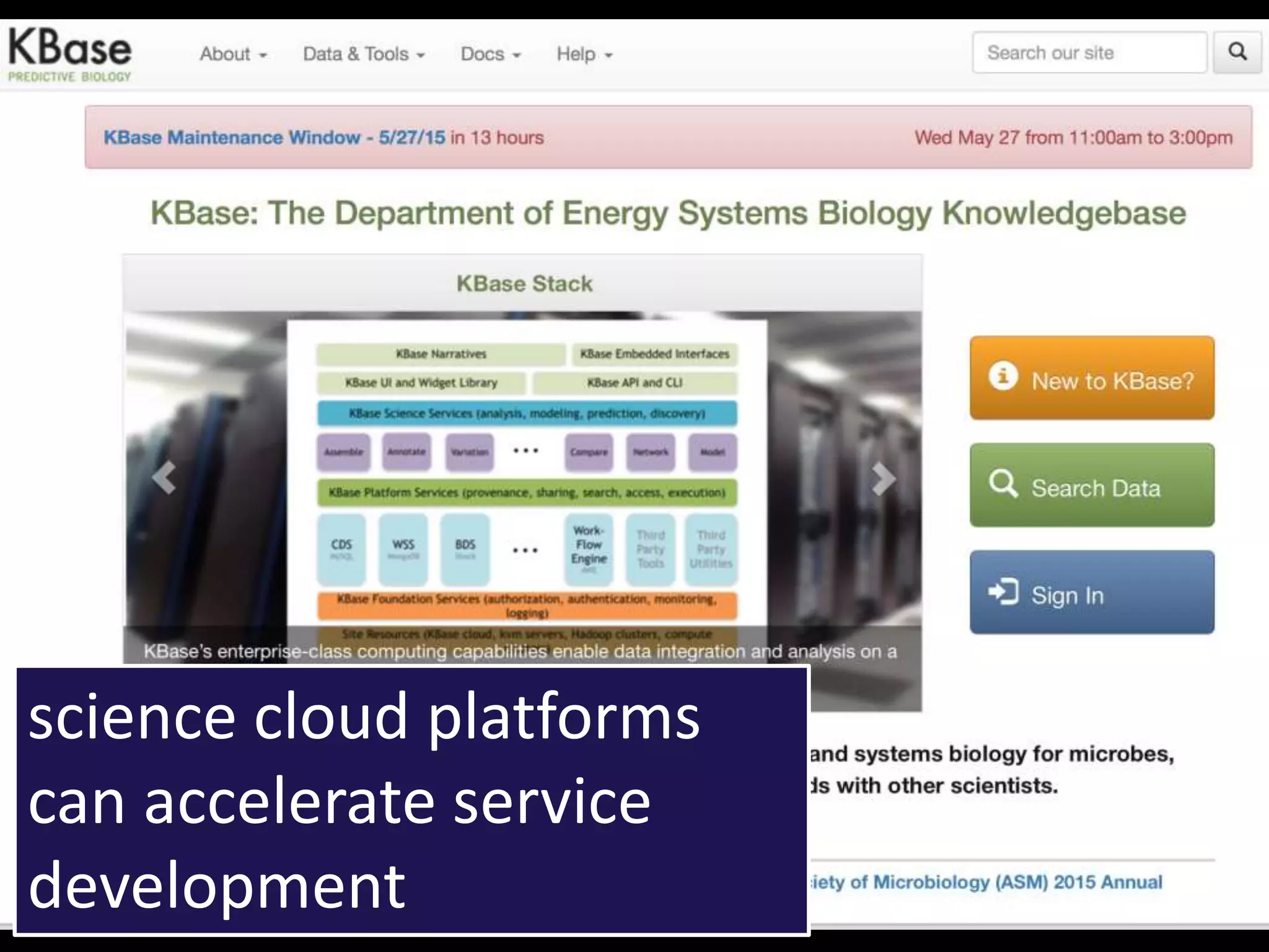 science cloud platforms
can accelerate service
development
 