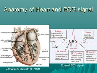 Anatomy of Heart and ECG signalAnatomy of Heart and ECG signal
Normal ECG signal
Conducting System of Heart
 