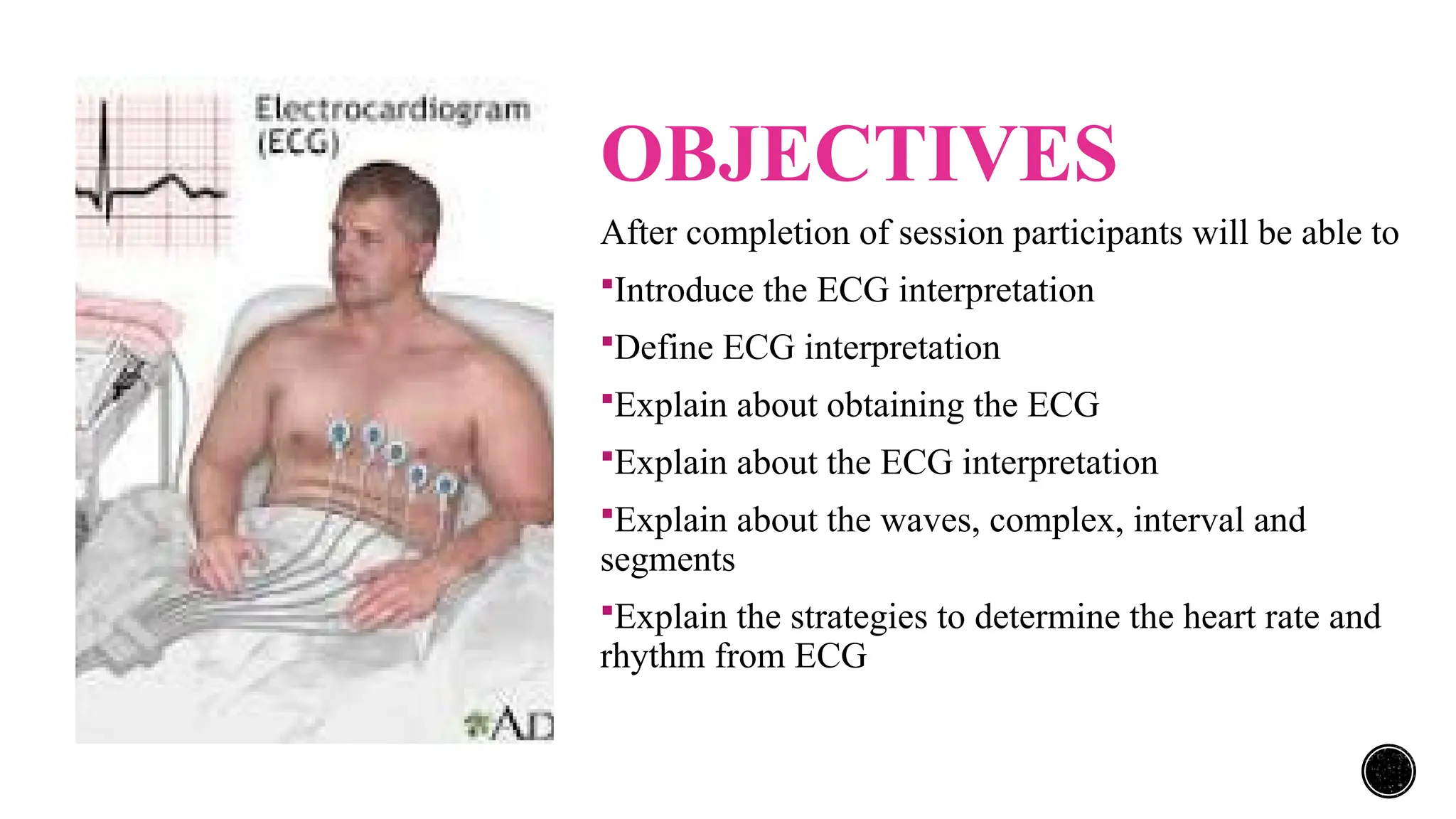 Define Ecg ECG.ppt in this ppt heart rate rhythm, ecg waves all can study | PPT