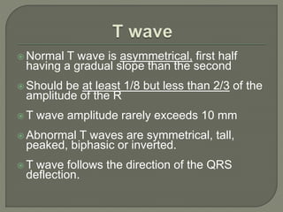Normal T Wave Parameters Ecg assessment of ihd | PPTX