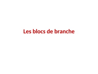 Les blocs de branche
 