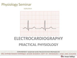 ©Dr. Anwar Siddiqui
Physiology Seminar
15/01/2013
ELECTROCARDIOGRAPHY
PRACTICAL PHYSIOLOGY
1
 