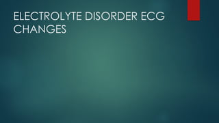 ELECTROLYTE DISORDER ECG
CHANGES
 