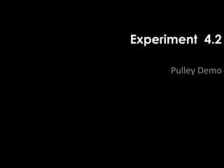 Experiment 4.2 
Pulley Demo 
