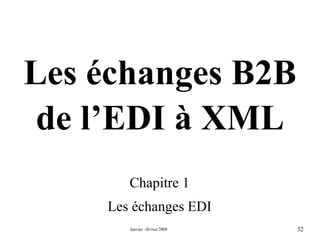 Les échanges B2B de l’EDI à XML Chapitre 1 Les échanges EDI 