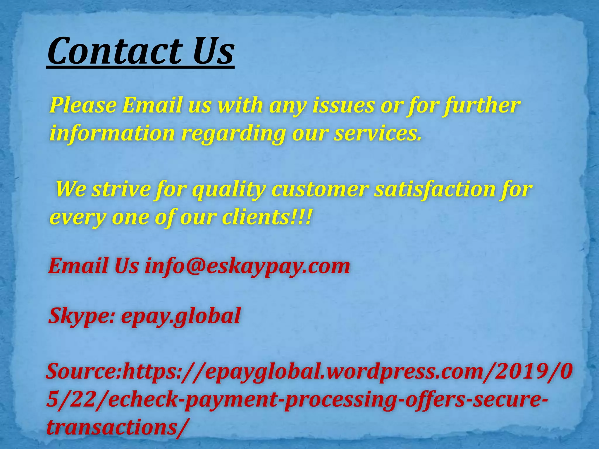 E check payment processing | PPT