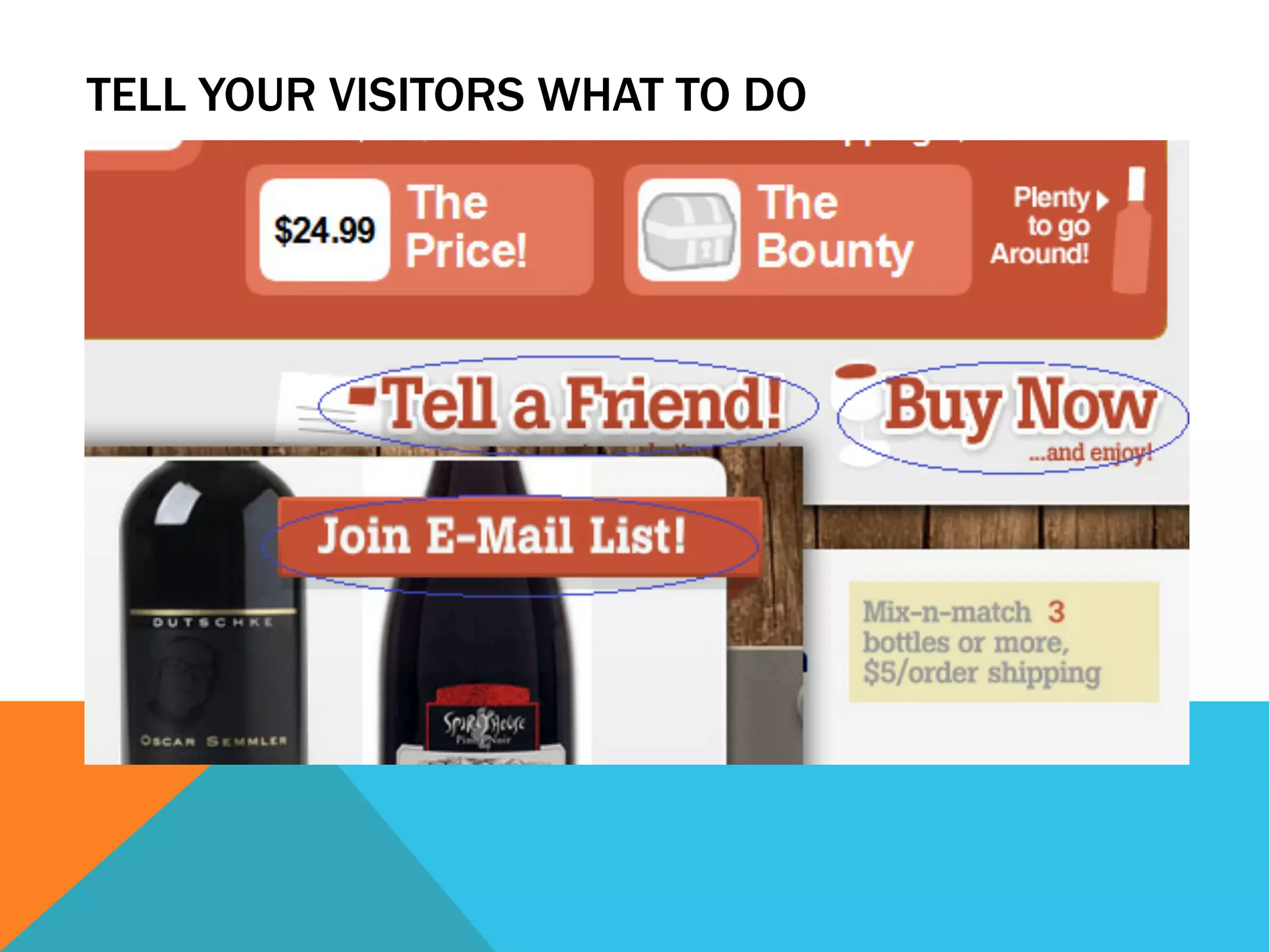 TELL YOUR VISITORS WHAT TO DO
 