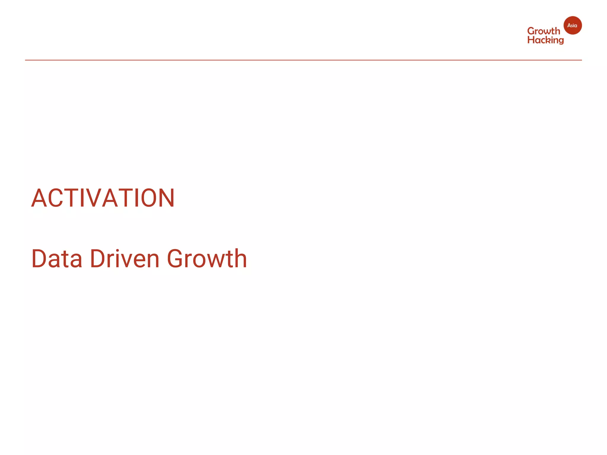 ACTIVATION
Data Driven Growth
 