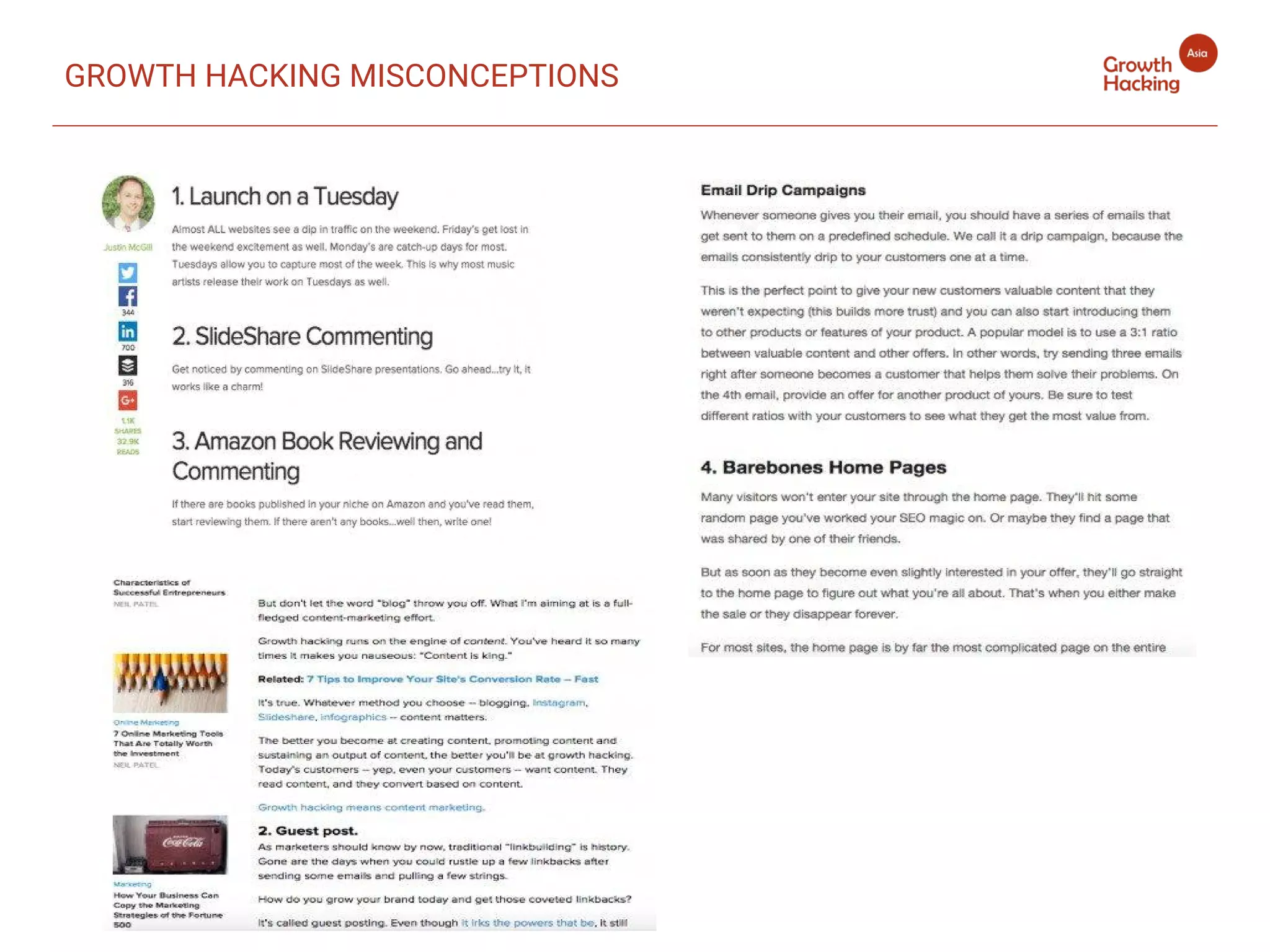 GROWTH HACKING MISCONCEPTIONS
 